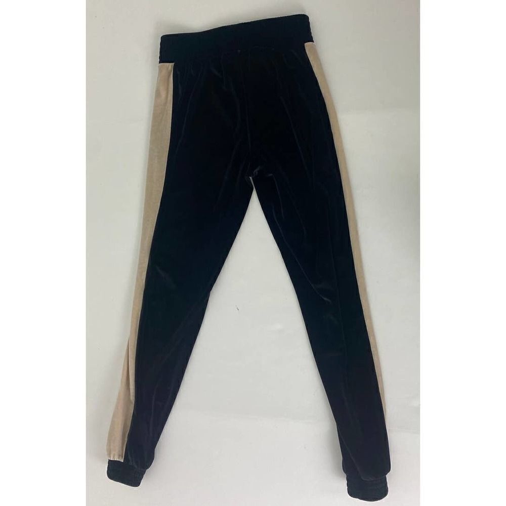 BDG Urban Outfitters Black Velour Sweatpants with Tan Stripe Velvet - Size XS